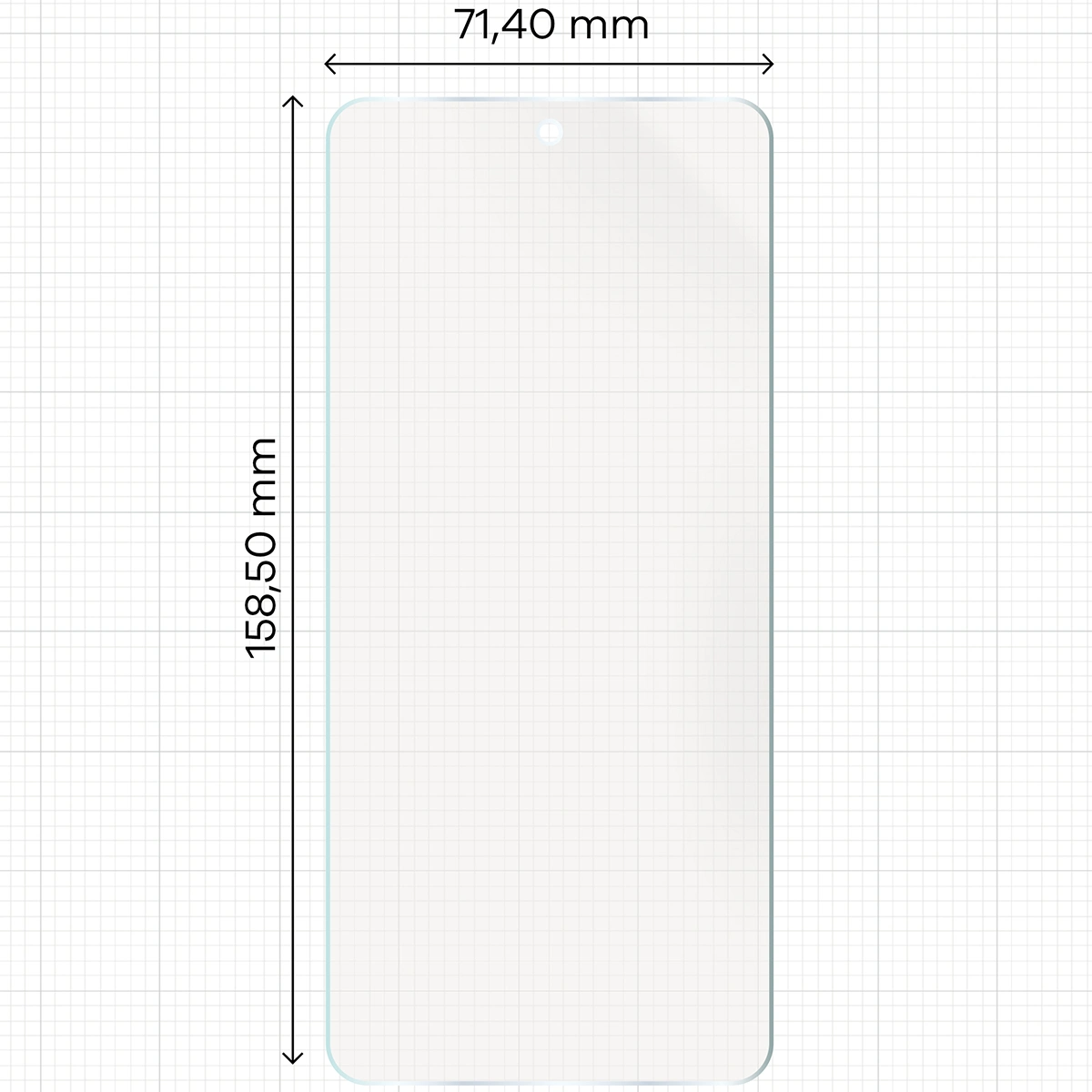 Miarka z wymiarami folii matowej Bizon Film Sun Duo do Realme 14T 5G